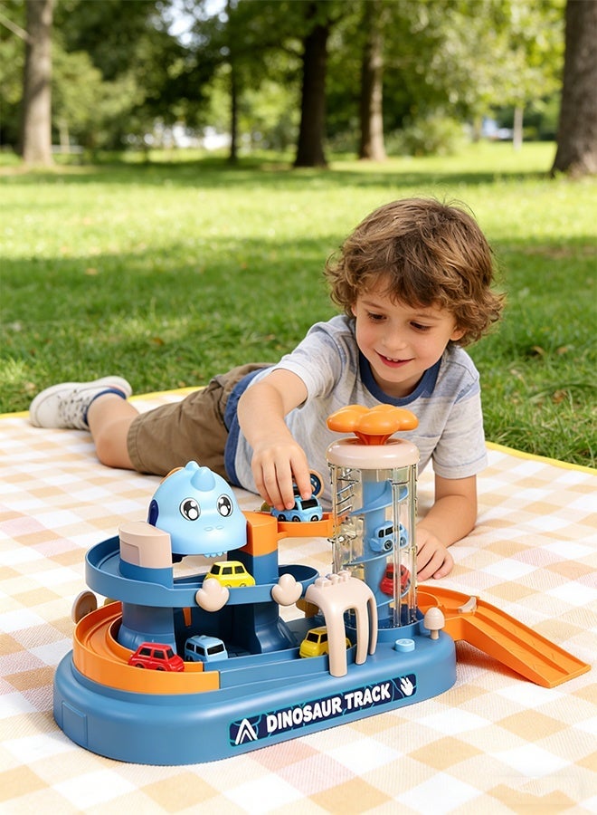Kid Car track toy, Children Sliding Motor Racing Track Toy Car Game Ramp Racers With 6 Cars,  Gliding Car Track Fall-Proof And Crashworthiness Plastic Material,  Fun Creative Car Ramp Track Toys, Kids Ages 3+Toddlers Building Track Car Playset Parking Lot Toys Birthday Gifts Party Games - Image 3